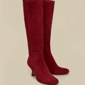 Elegant Red Knee-High Women's Boots